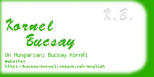 kornel bucsay business card