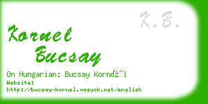 kornel bucsay business card